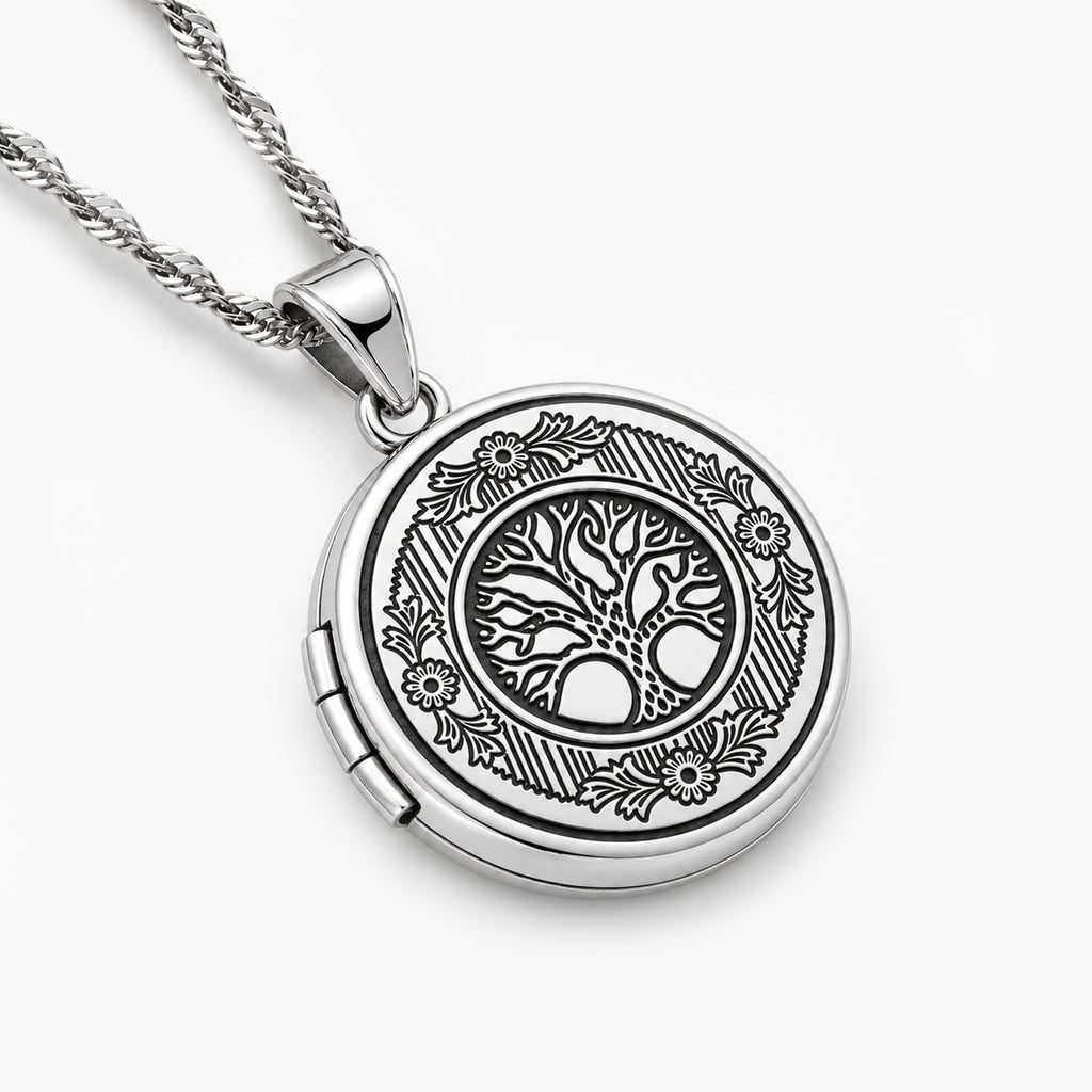 Tree of Life Round Photo Locket