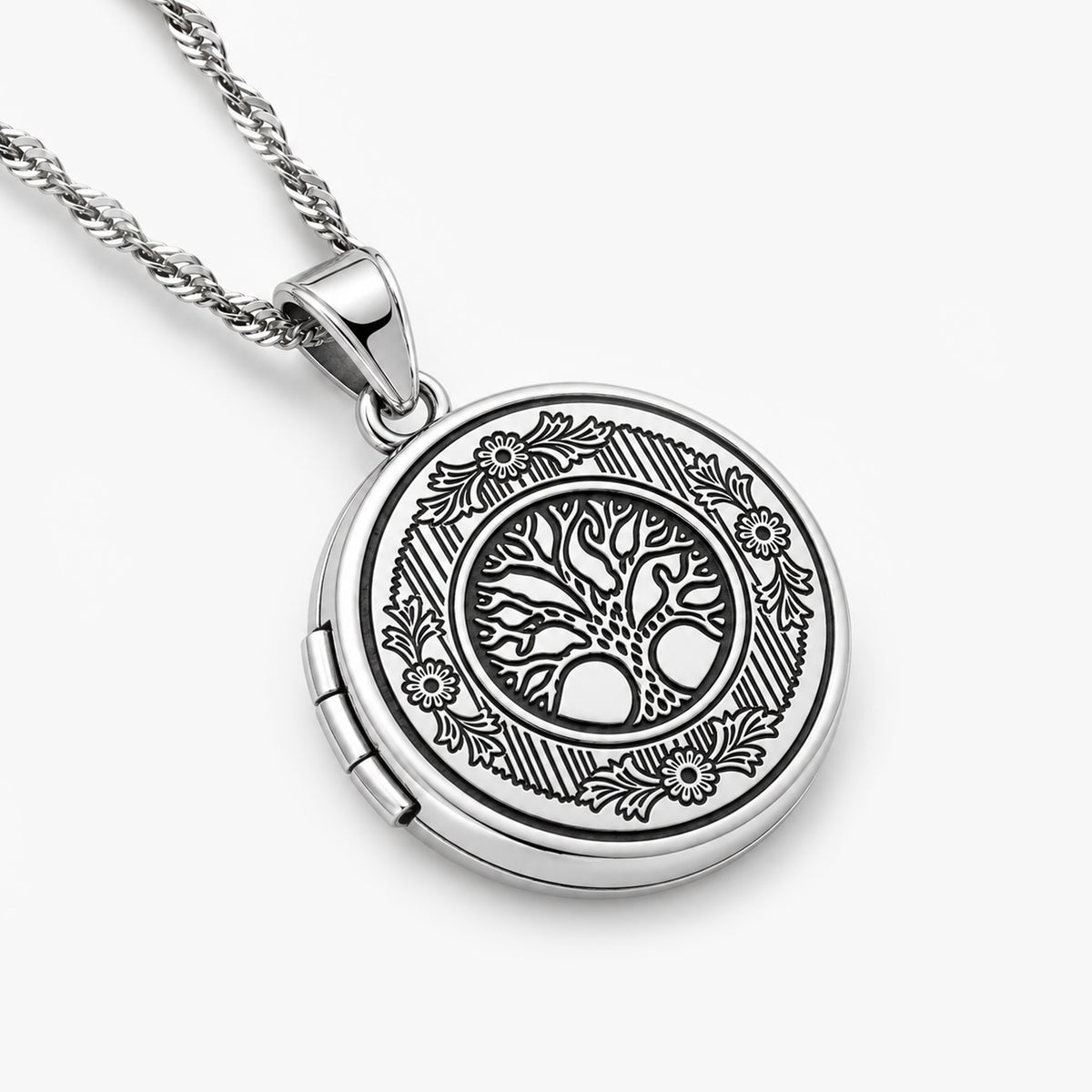 Tree of Life Round Photo Locket