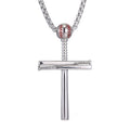 Baseball Bat Cross Pendant