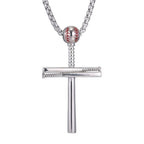 Baseball Bat Cross Pendant