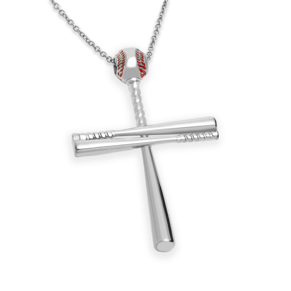 Baseball Bat Cross Pendant