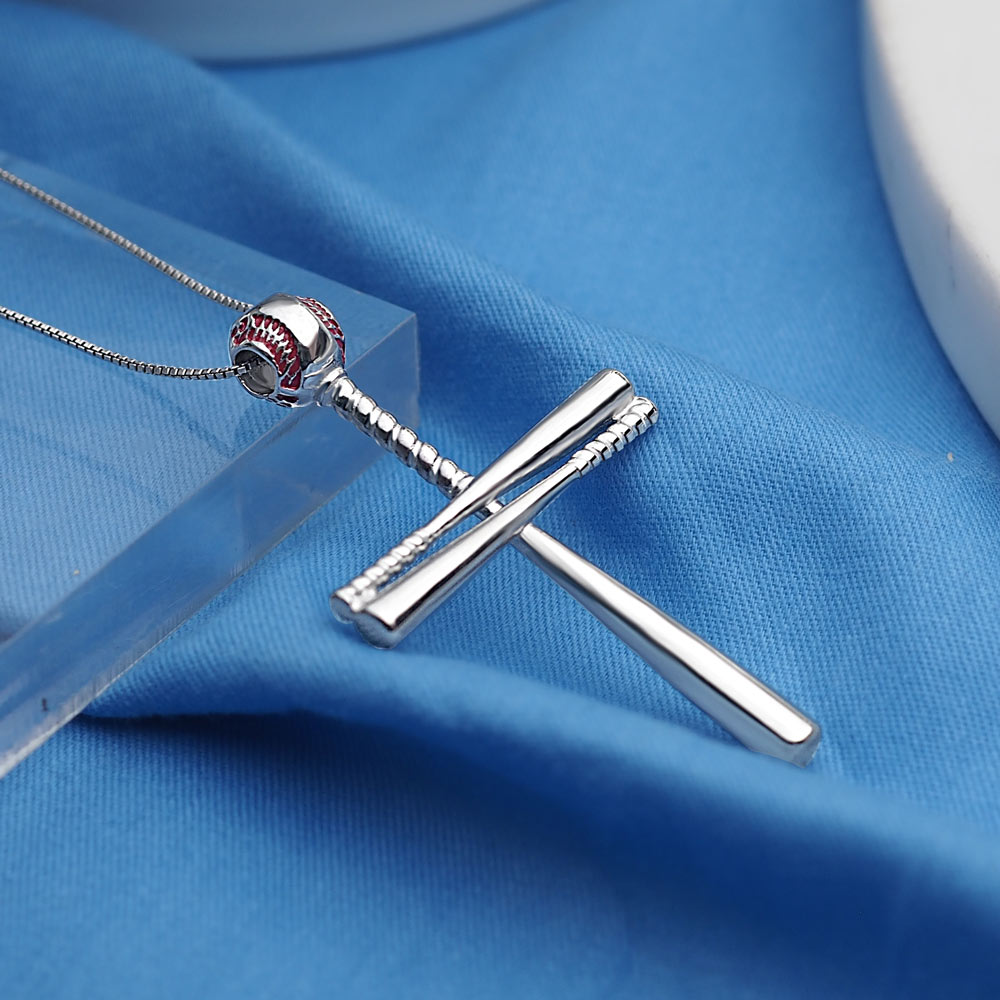 Baseball Bat Cross Pendant