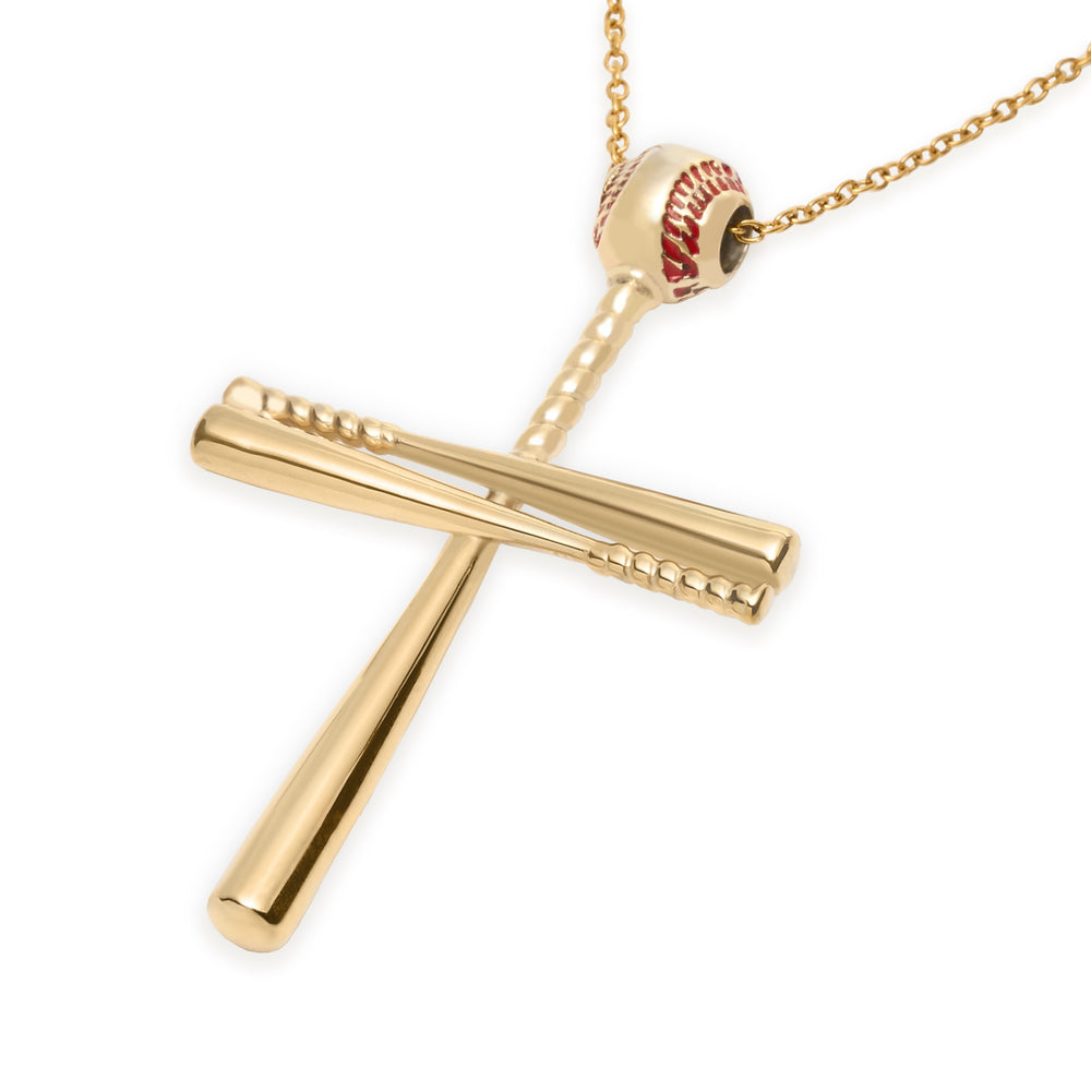 Baseball Bat Cross Pendant