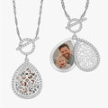 Ornate Teardrop Swivel Locket with Chain Included