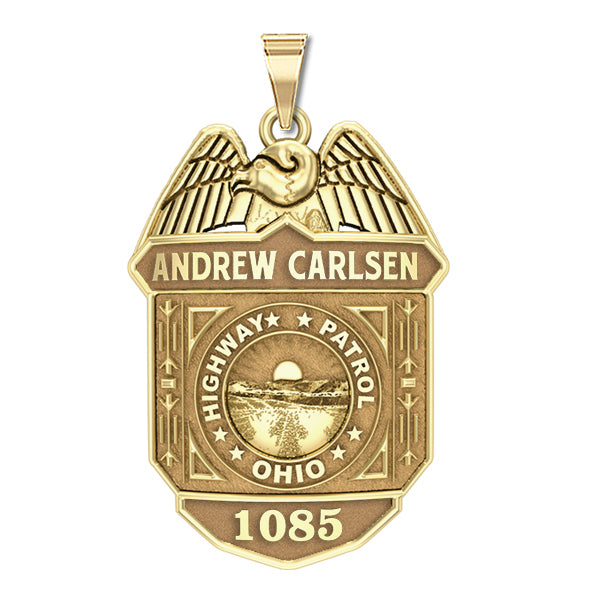 Personalized Ohio Highway Patrol Police Badge with Your Number — verified source gallery photo 3 (PG101119, secondary photo 2)