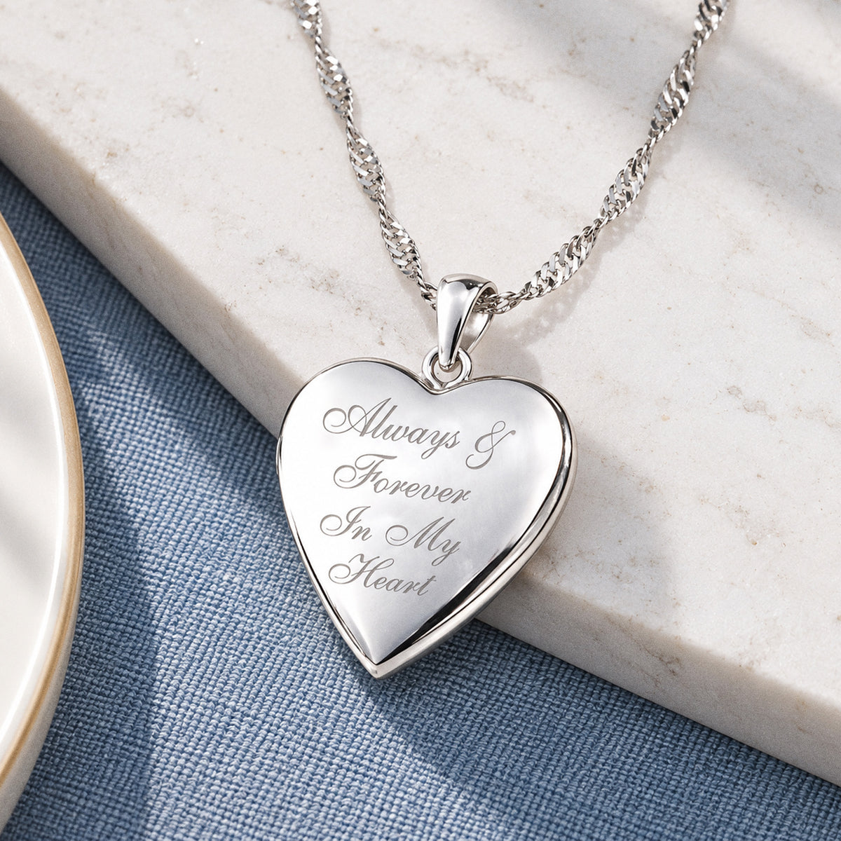 Always & Forever In My Heart  Heart Photo Locket - lifestyle