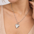 Always & Forever In My Heart  Heart Photo Locket - on model