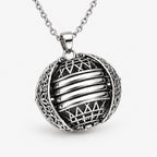 Antiqued Expandable 4 Photo Ball Locket with Chain