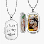 Always In My Heart Dog Tag Photo Locket