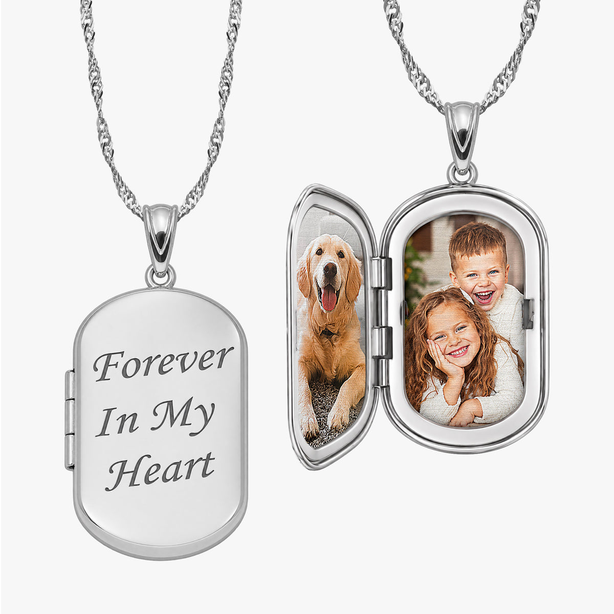 Forever In My Heart Dog Tag Photo Locket