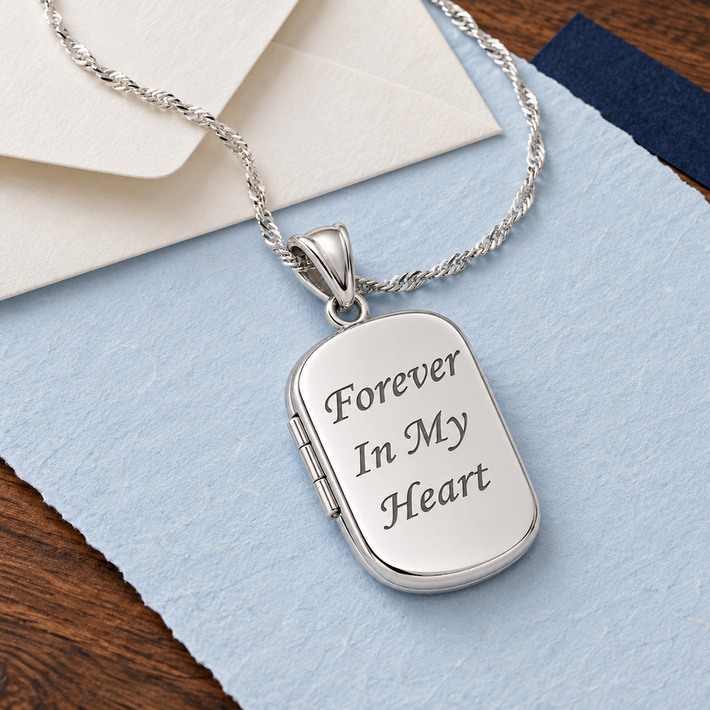Forever In My Heart Dog Tag Photo Locket - lifestyle
