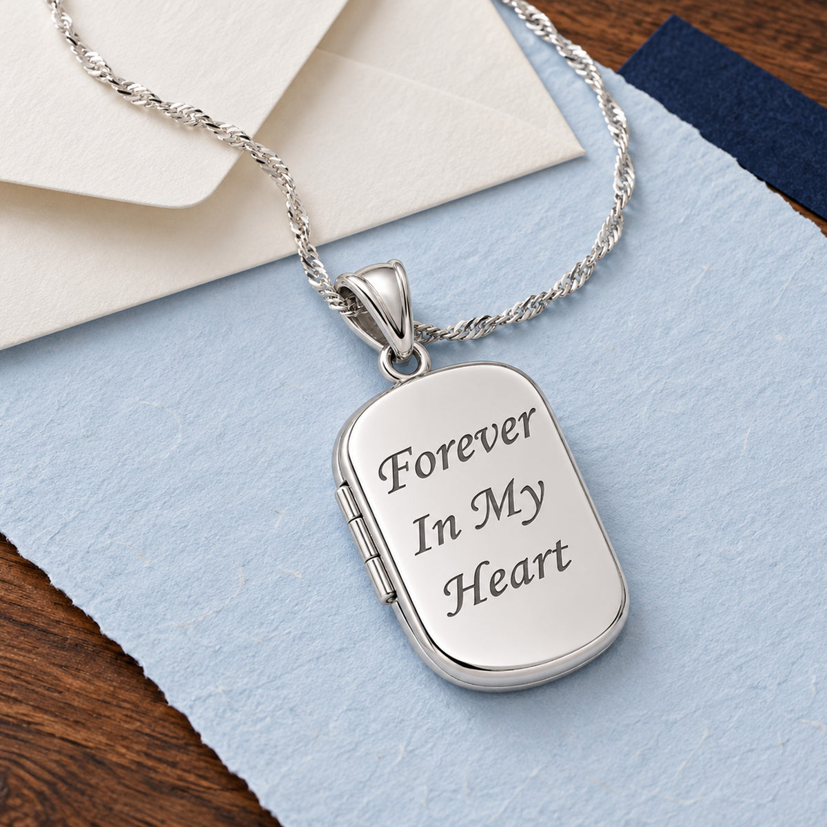 Forever In My Heart Dog Tag Photo Locket - lifestyle