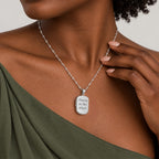 Forever In My Heart Dog Tag Photo Locket - on model