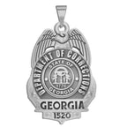 Silver Georgia corrections badge with a plain central field. (PG101188, secondary photo 2)