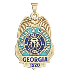 Gold Georgia corrections badge with blue enamel accents. (PG101188, secondary photo 3)