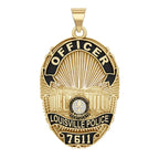 Louisville police badge pendant with a gold and black finish. (PG101437, secondary photo 4)