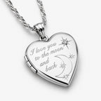 To The Moon & Back  Heart Photo Locket