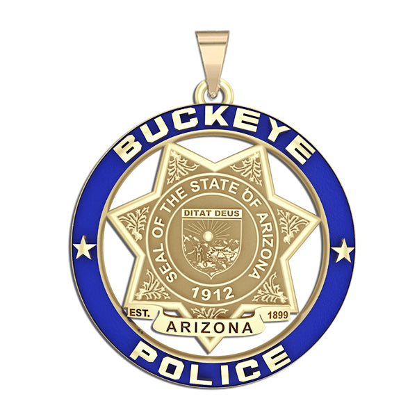 Blue and gold Buckeye police badge medallion product photo (PG101527, secondary photo 2)