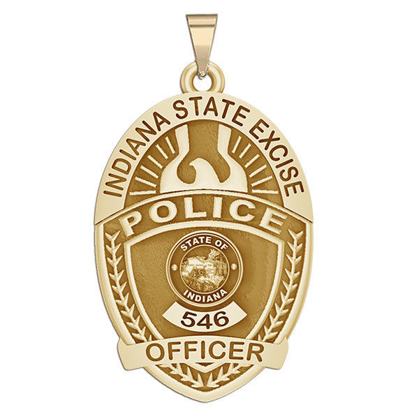 Indiana excise police badge pendant with gold finish. (PG101582, secondary photo 2)