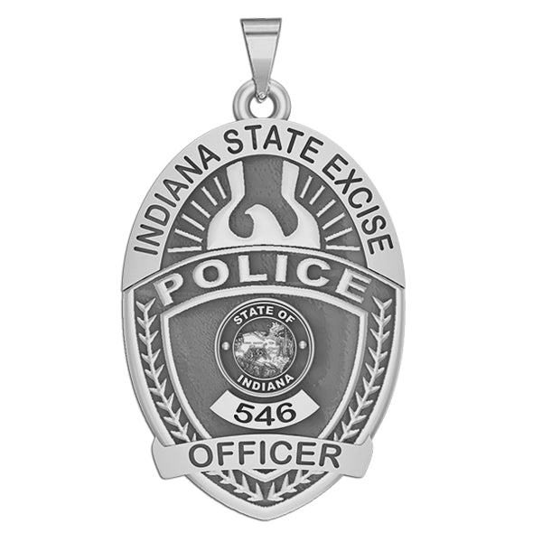Indiana excise police badge pendant with silver finish. (PG101582, secondary photo 3)
