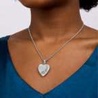 Roses Heart Photo Locket - on model