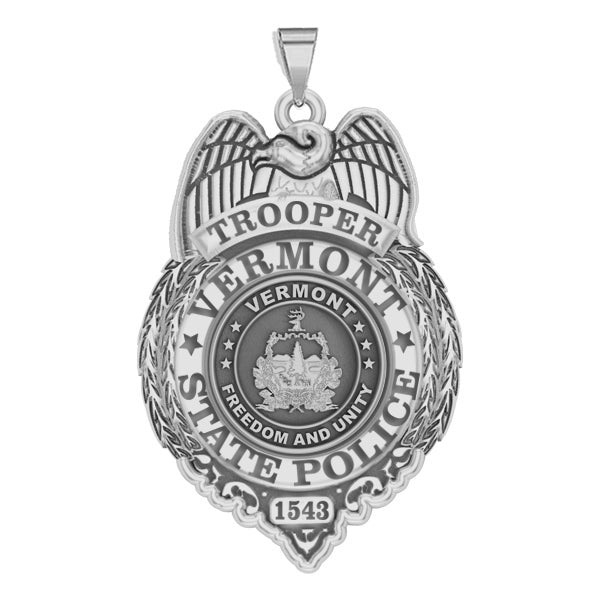 Personalized Vermont State Trooper Police Badge with Your Rank and Number — verified source gallery photo 4 (PG101606, secondary photo 3)