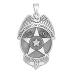 Silver Oklahoma corrections badge with a muted central field. (PG101628, secondary photo 3)