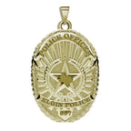 Alternate reverse view of the personalized Texas Elgin police badge pendant (PG101670, secondary photo 3)