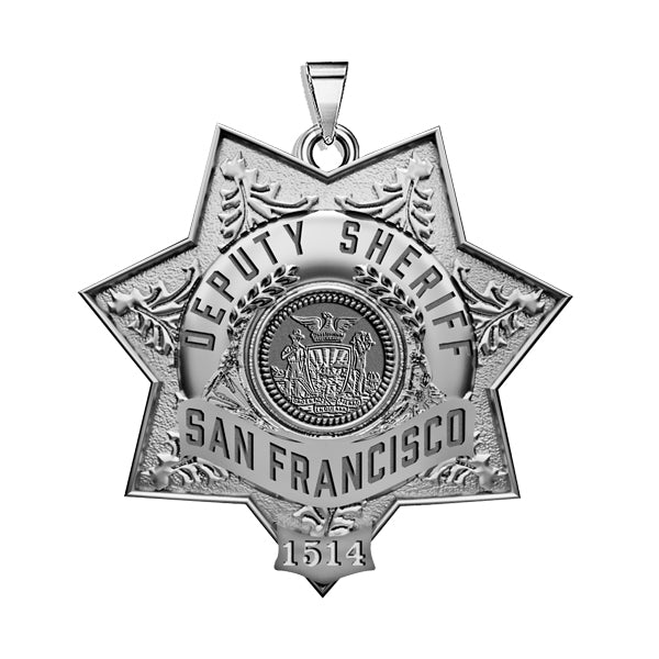 Personalized San Francisco California Sheriff Badge with Rank, Number & Dept. — verified source gallery photo 4 (PG101708, secondary photo 3)