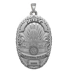Reverse view of the personalized California sheriff badge pendant (PG101737, secondary photo 3)