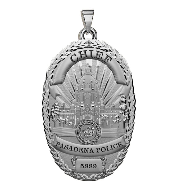Reverse view of the personalized California sheriff badge pendant (PG101737, secondary photo 3)