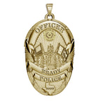 Gold Brady police badge pendant with sample engraving (PG101759, secondary photo 2)