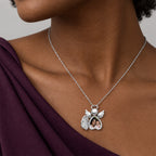 Angel With Diamond Photo Locket - on model