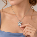 Angel With Diamond Photo Locket - on model