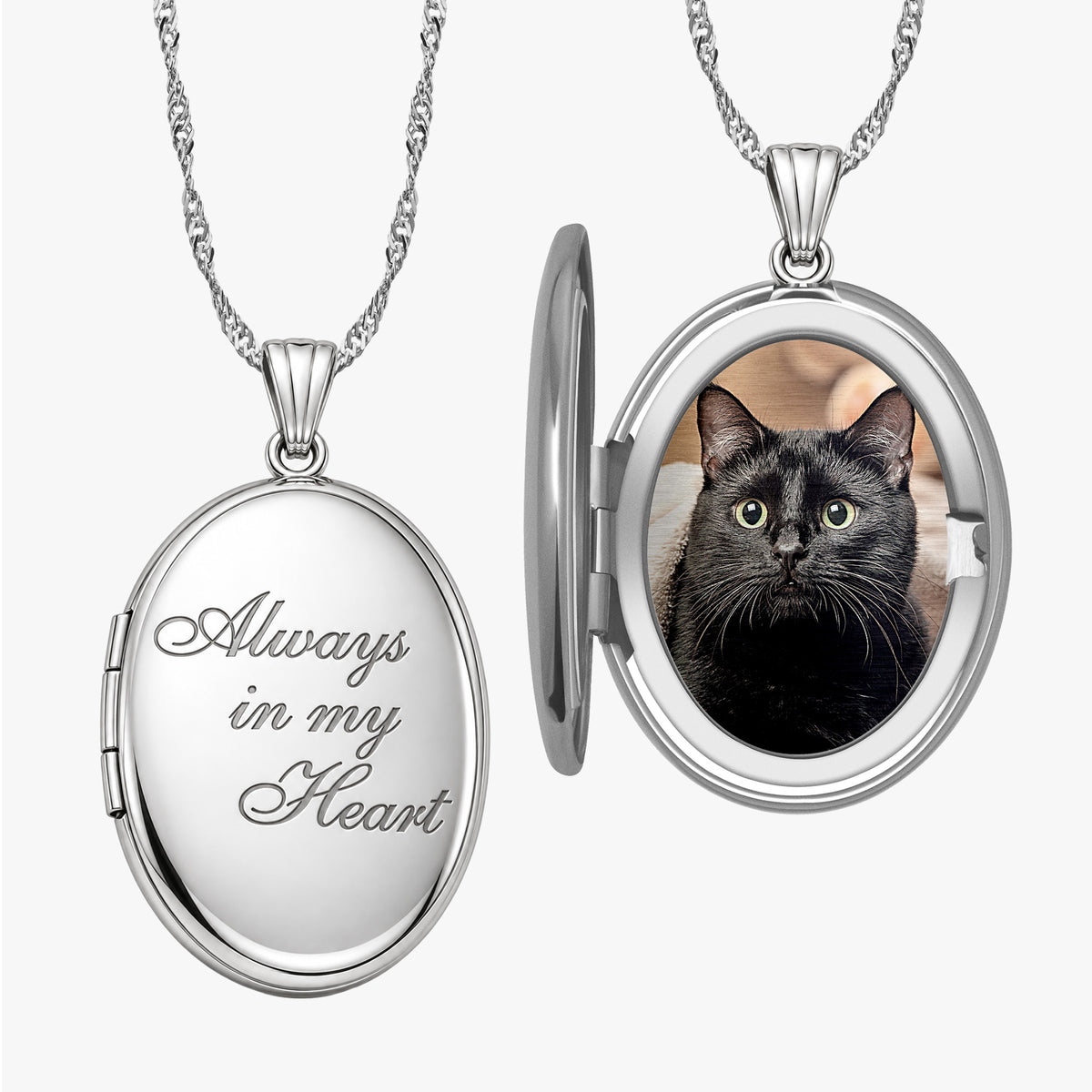 Always In My Heart Oval Photo Locket