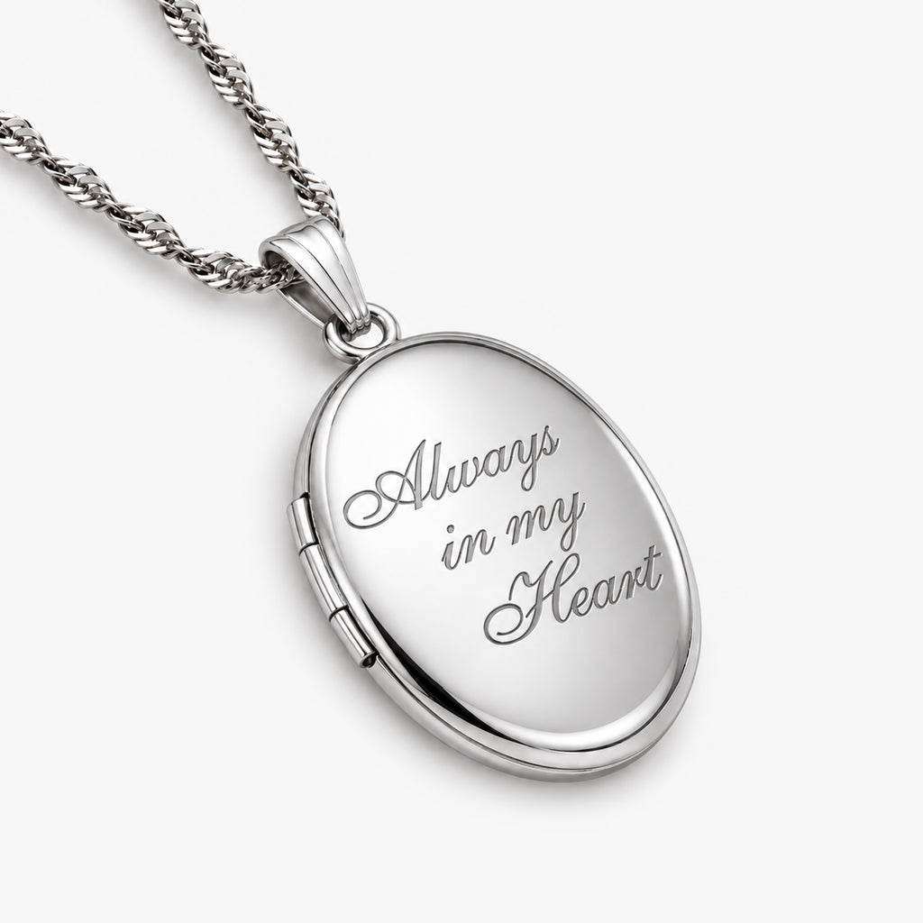 Always In My Heart Oval Photo Locket