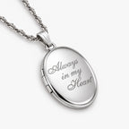 Always In My Heart Oval Photo Locket