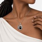 Always In My Heart Oval Photo Locket - on model