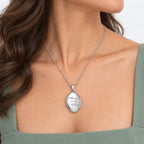 Always In My Heart Oval Photo Locket - on model