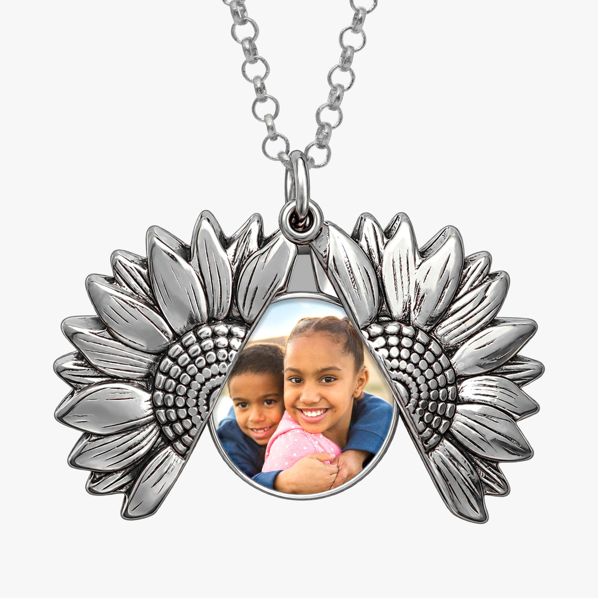 Sunflower Photo Locket and Chain