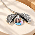 Sunflower Photo Locket and Chain - lifestyle