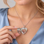 You Are My Sunshine Heart Photo Locket - on model