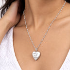 Always In My Heart  Heart Photo Locket - on model