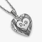 Couples Tree Carving Heart Photo Locket