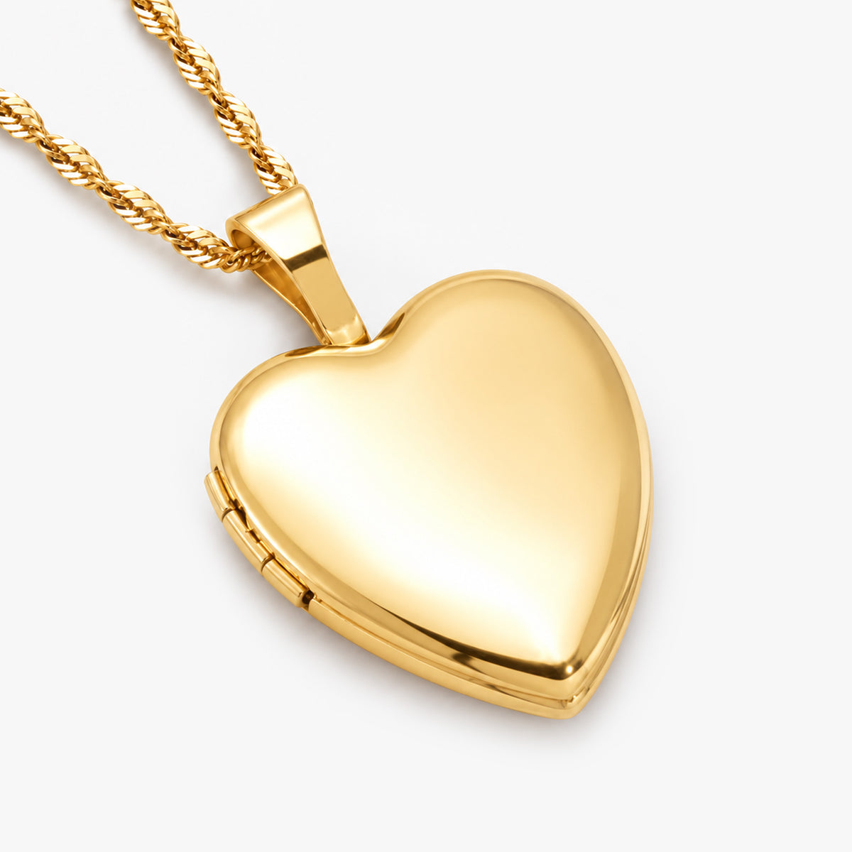 Solid 14K Yellow Gold Petite Heart Photo Locket