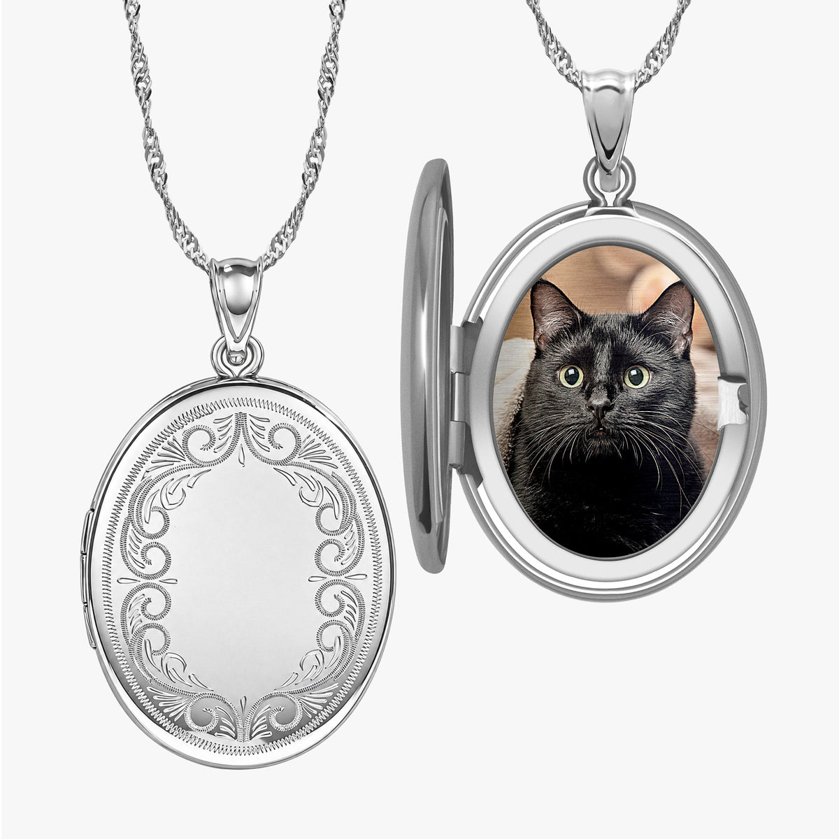Floral Oval Photo Locket