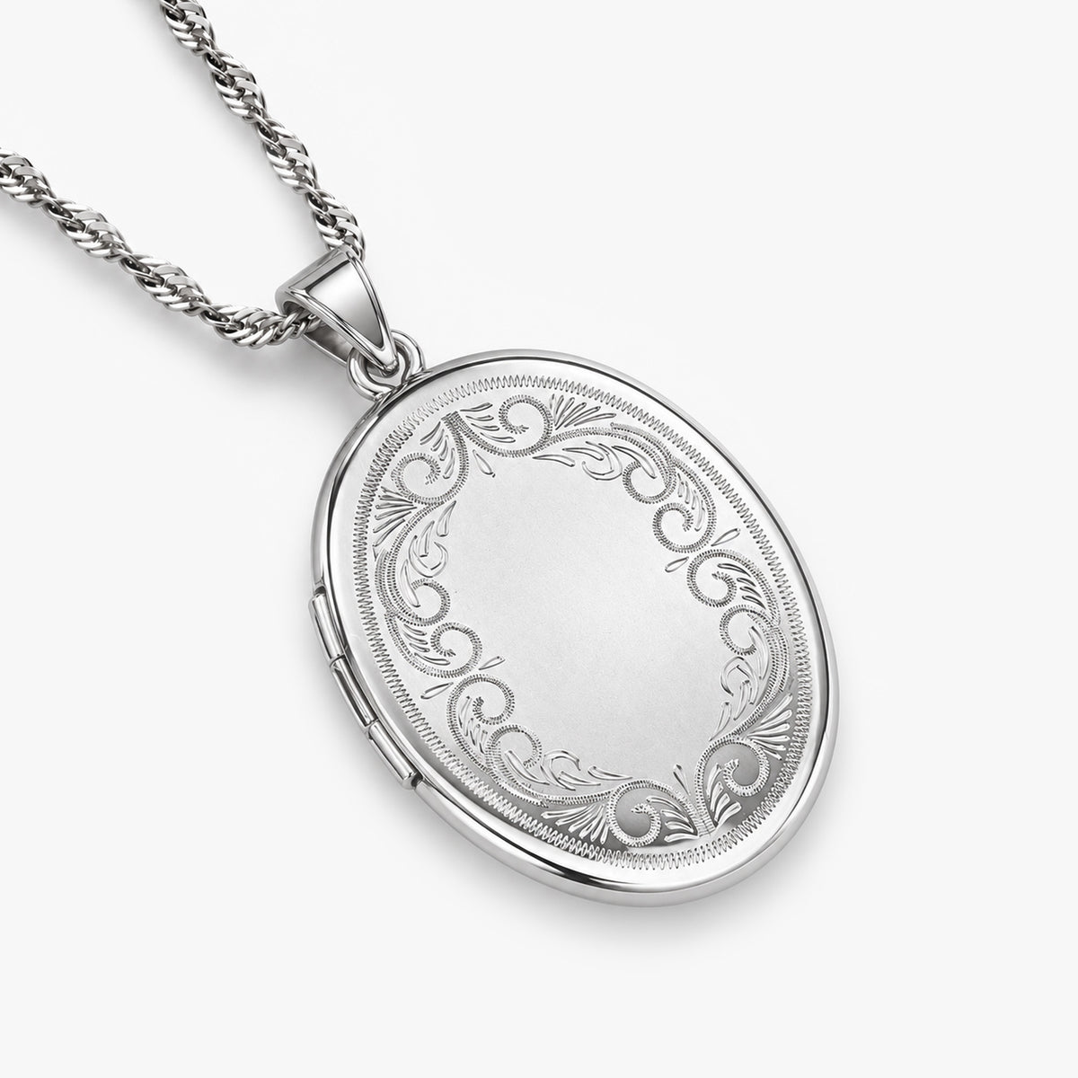 Floral Oval Photo Locket