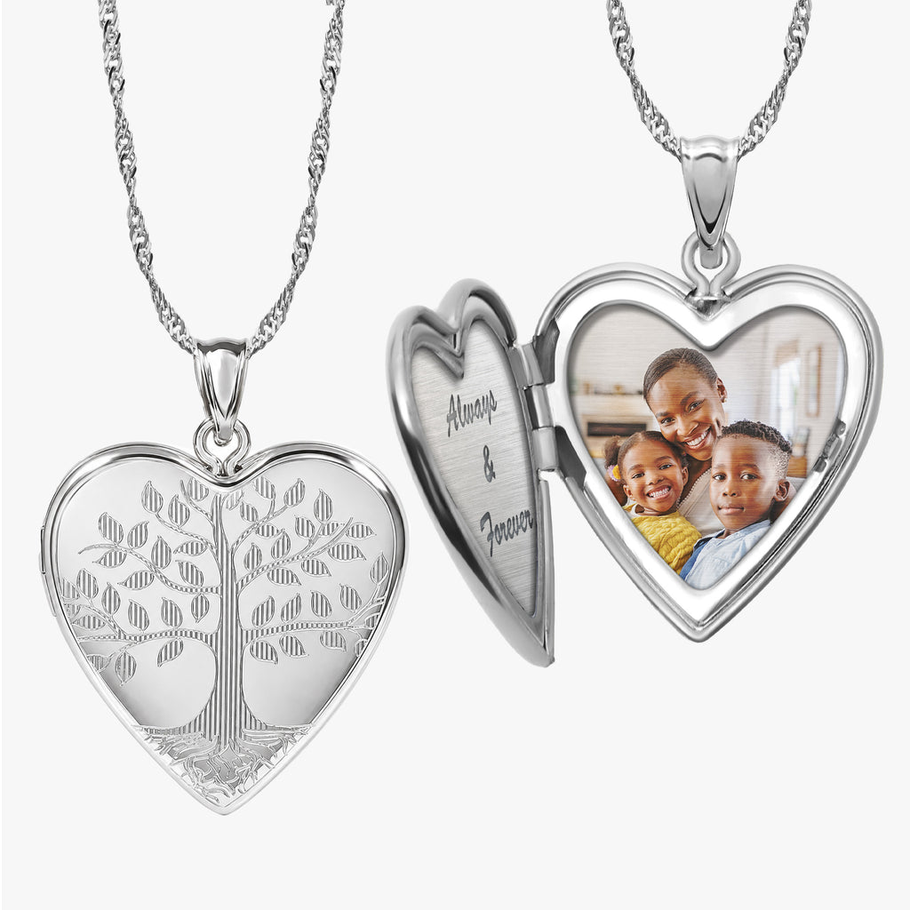 Tree of Life Heart Photo Locket