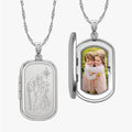 Saint Christopher Dog Tag Photo Locket
