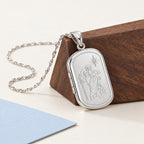 Saint Christopher Dog Tag Photo Locket - lifestyle